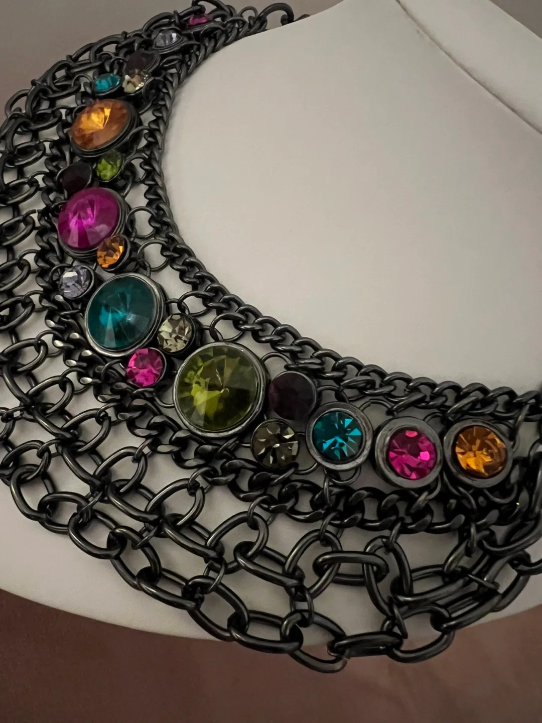 Multicoloured Gemstone Statement Necklace image indicator(5)