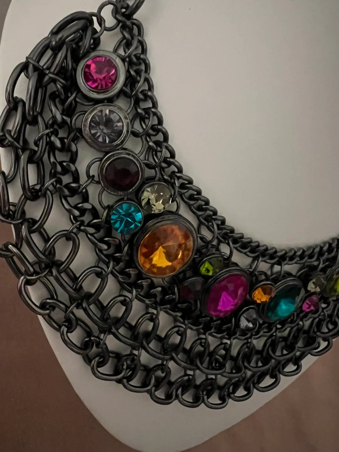 Multicoloured Gemstone Statement Necklace image indicator(4)