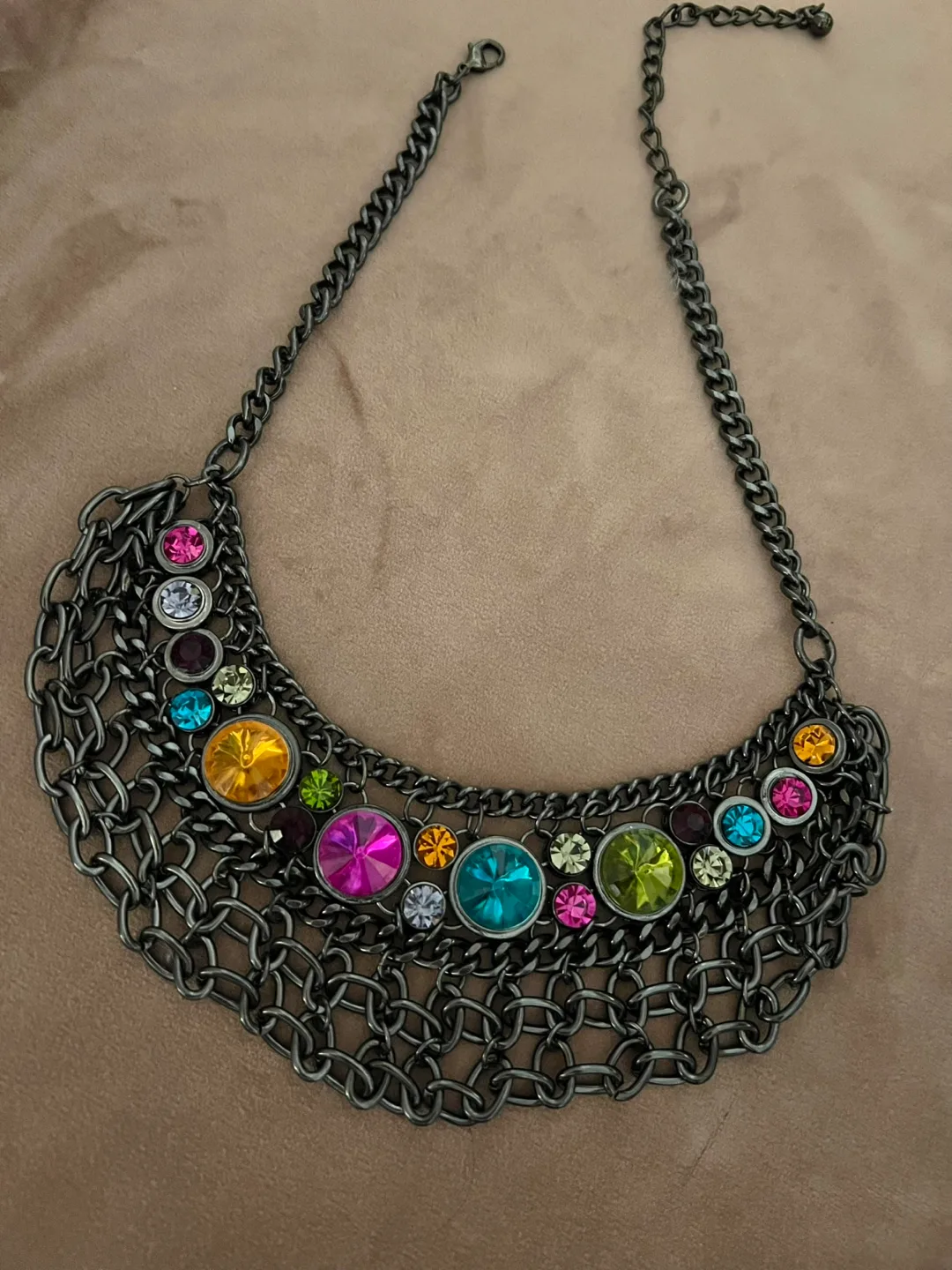 Multicoloured Gemstone Statement Necklace image indicator(7)