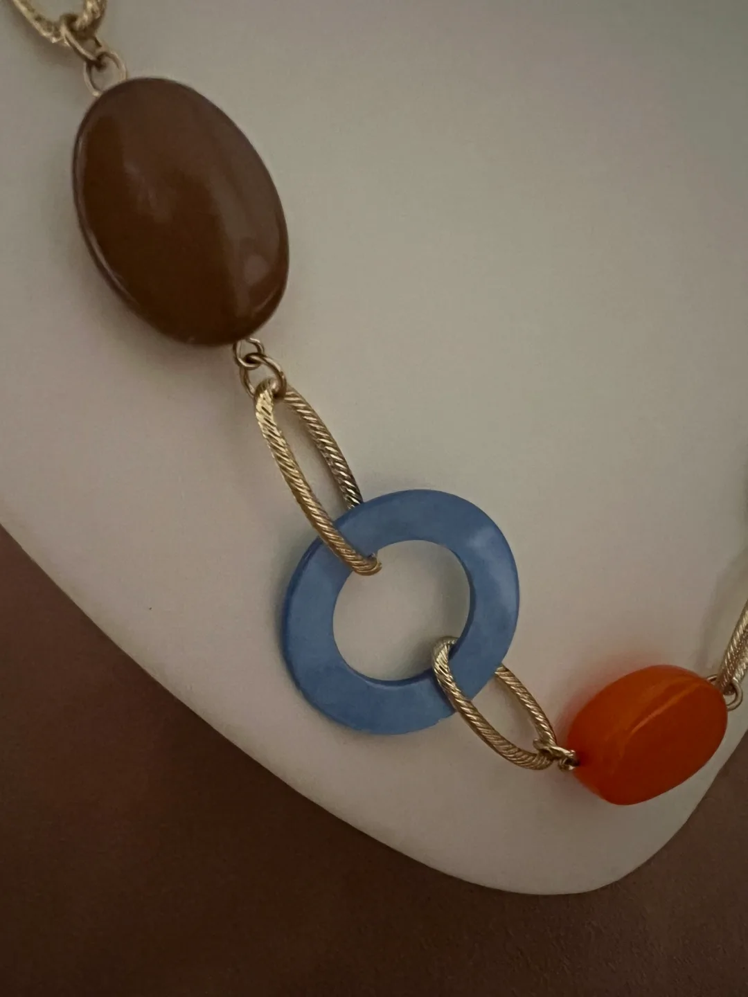 Multi Coloured Resin & Gold Chain Necklace image indicator(2)