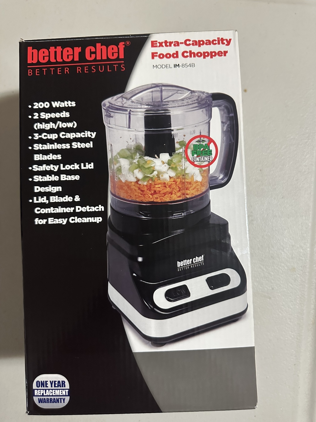 Better Chef Extra-Capacity Food Chopper - Model IM-854B