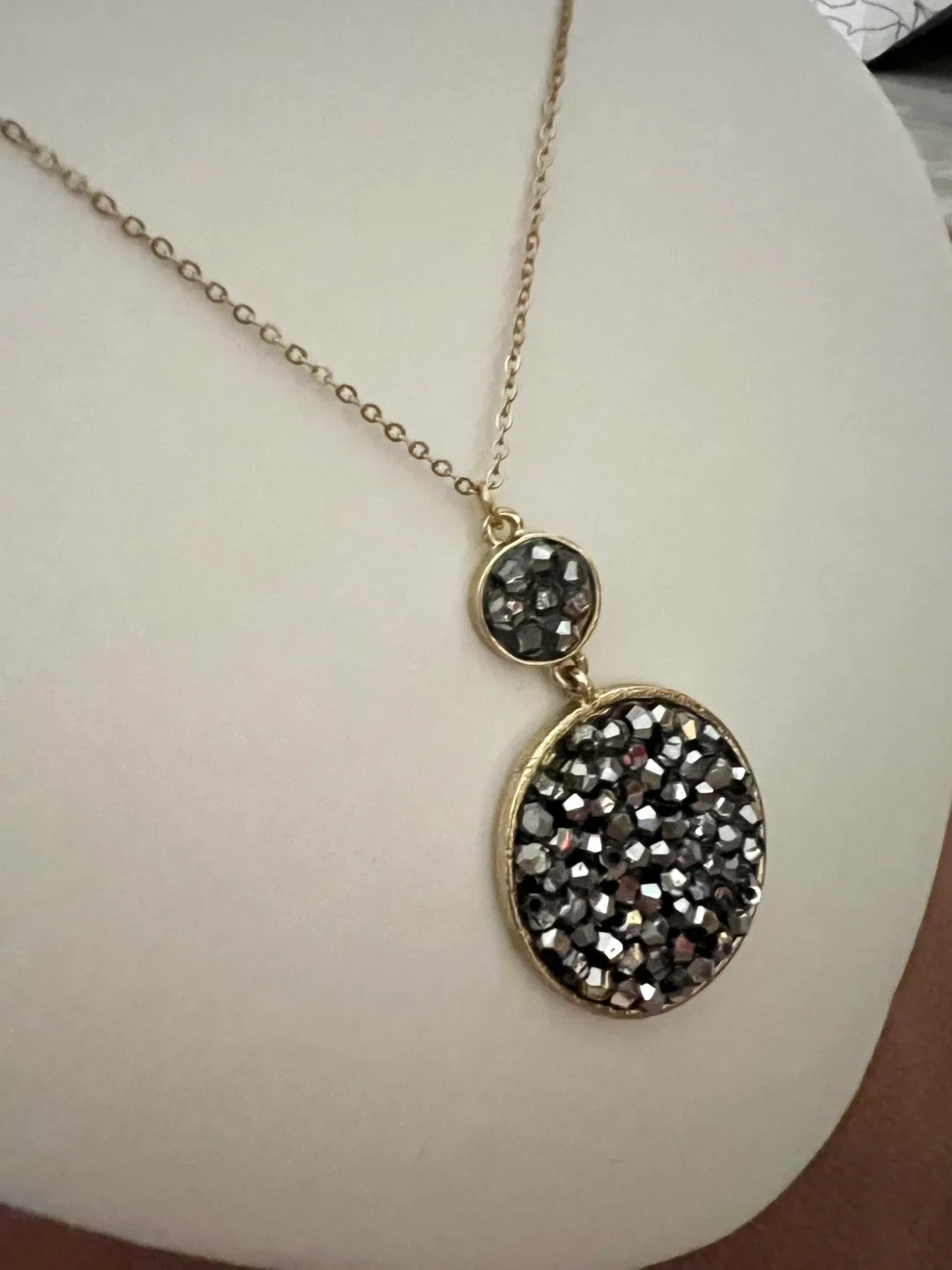 Swarovski Crystal Double Circle Pendant Necklace image indicator(2)