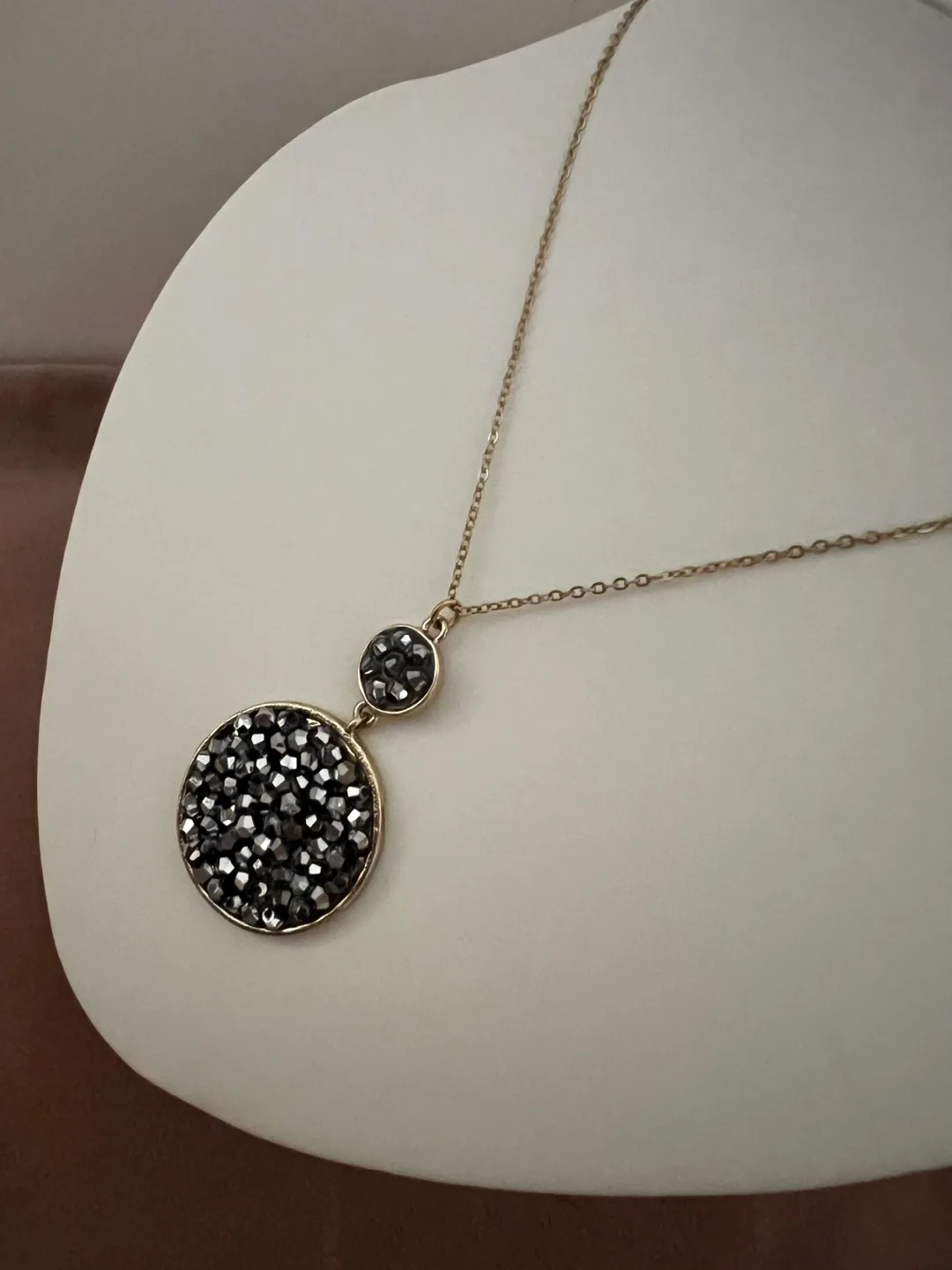 Swarovski Crystal Double Circle Pendant Necklace image indicator(6)