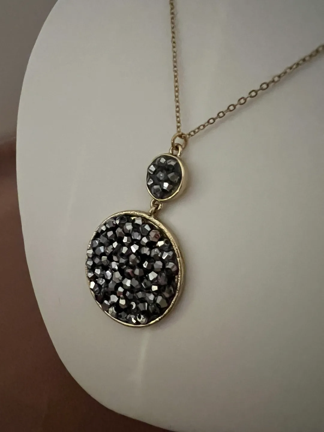 Swarovski Crystal Double Circle Pendant Necklace image indicator(4)