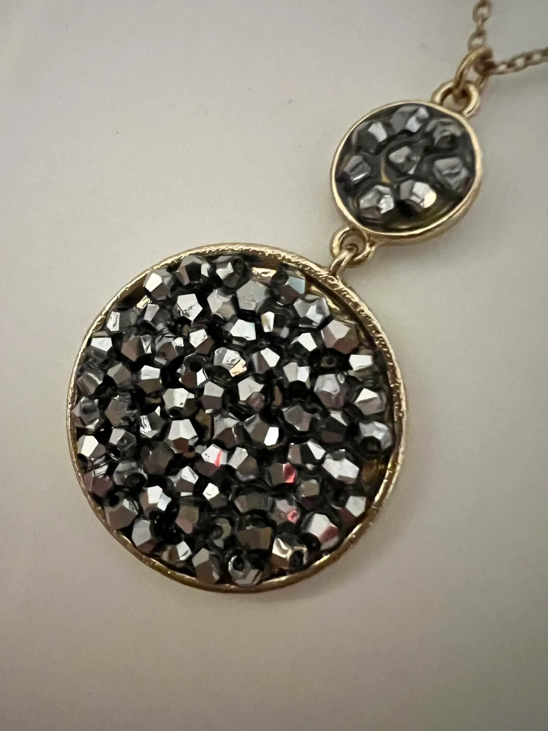 Swarovski Crystal Double Circle Pendant Necklace image indicator(5)