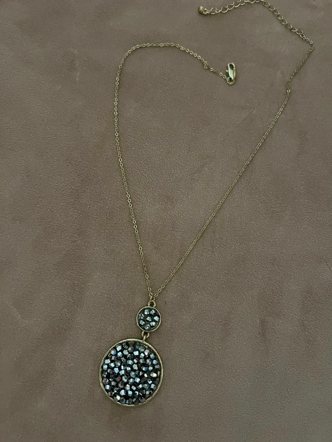 Swarovski Crystal Double Circle Pendant Necklace image indicator(7)