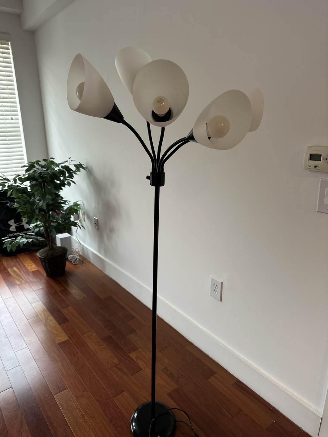Black Floor Lamp with Multiple Shades
