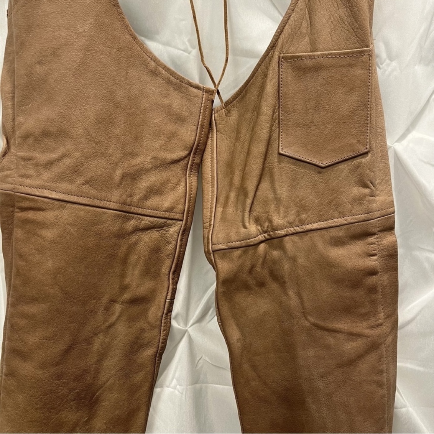 Tan Leather Motorcycle Chaps - photo 3