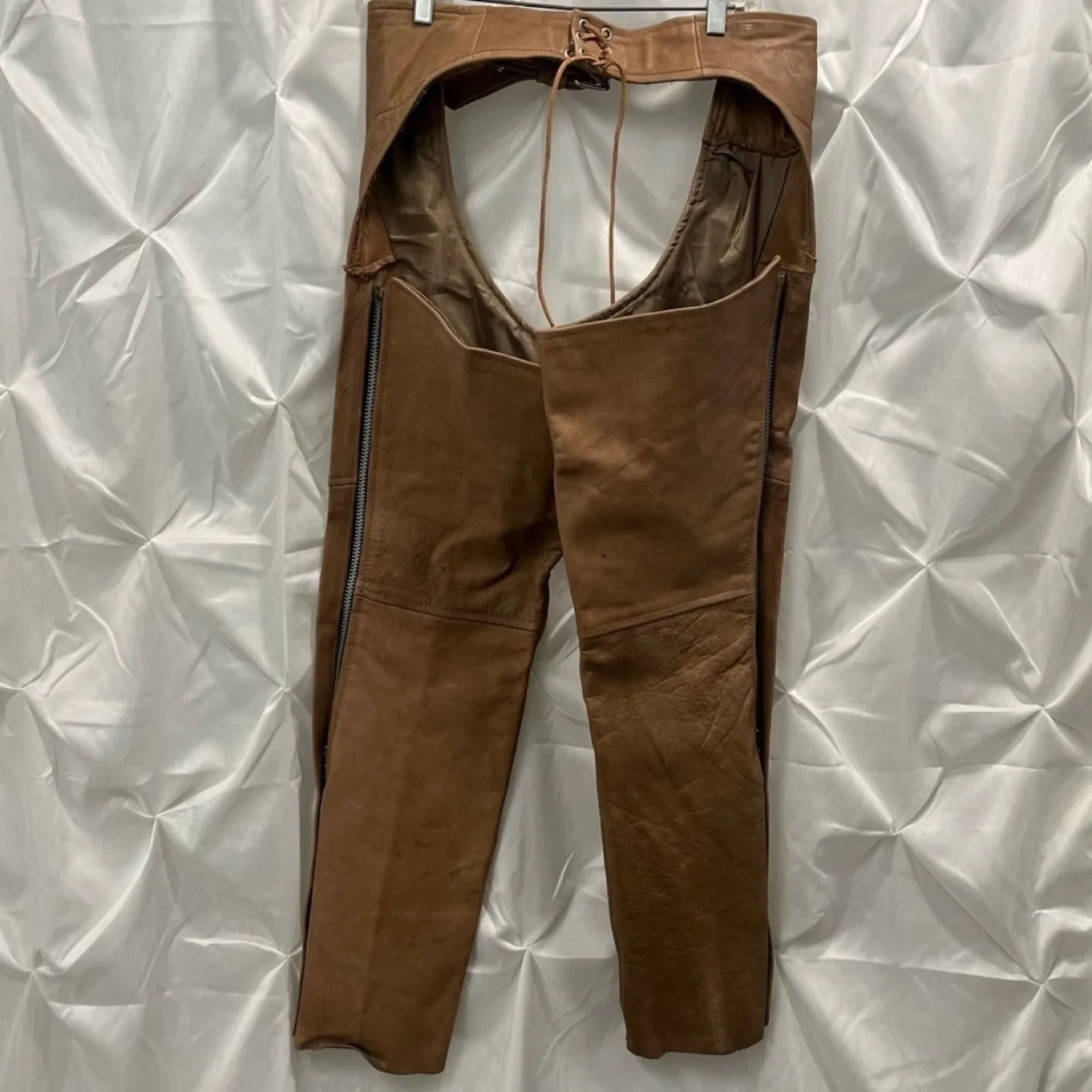 Tan Leather Motorcycle Chaps image indicator(7)