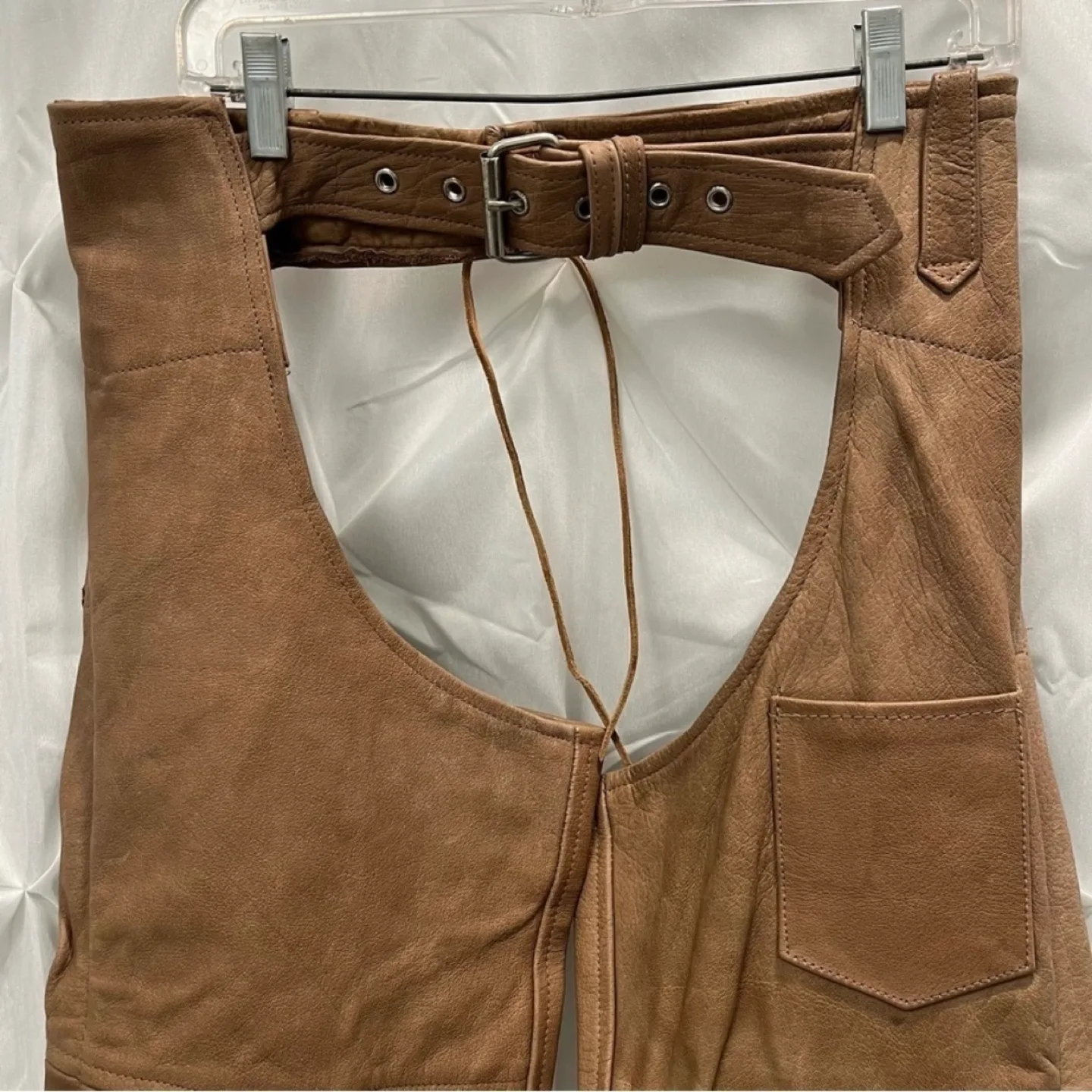 Tan Leather Motorcycle Chaps image indicator(2)