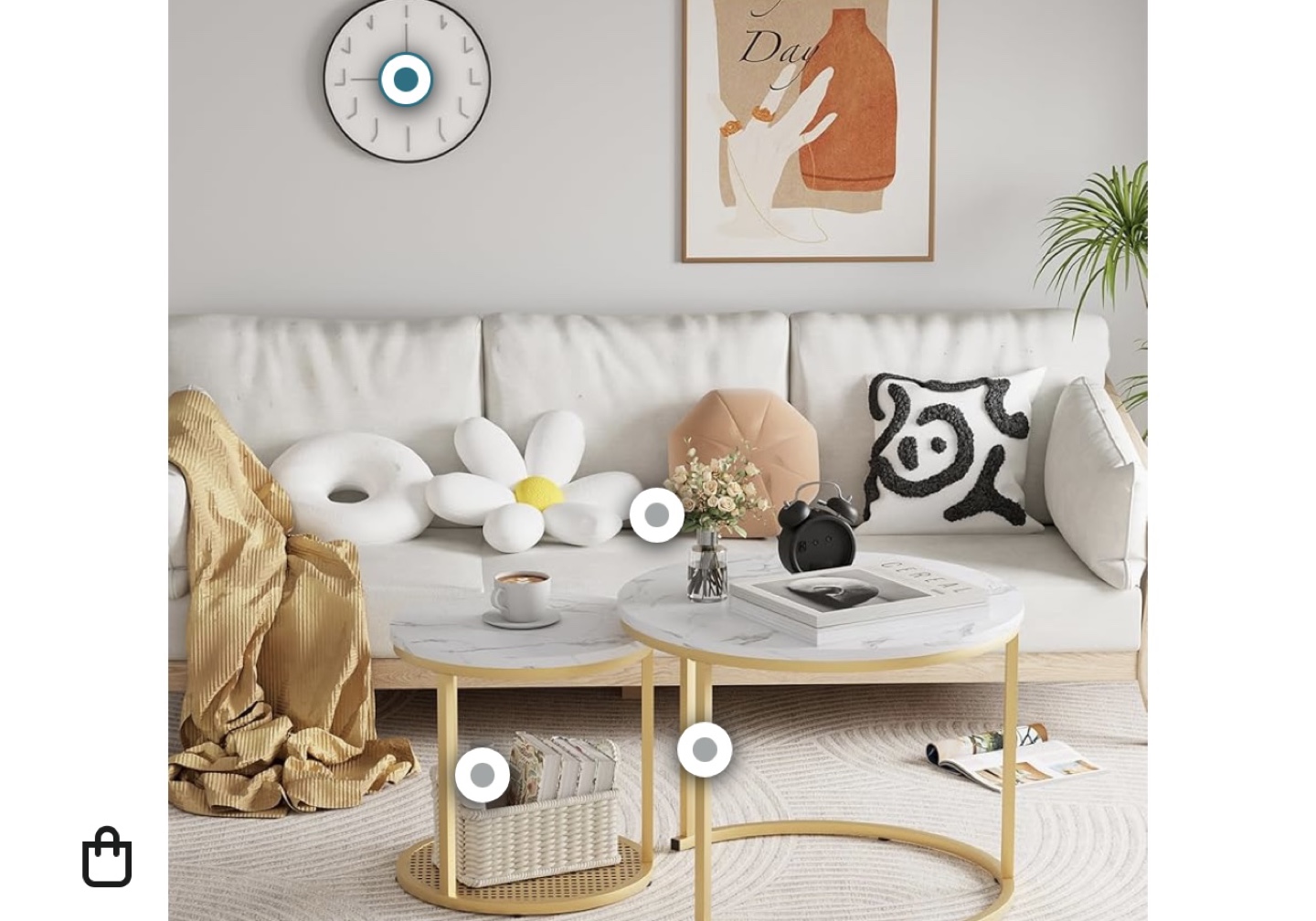 Nest of Tables - Marble Top & Gold Frame - photo 5