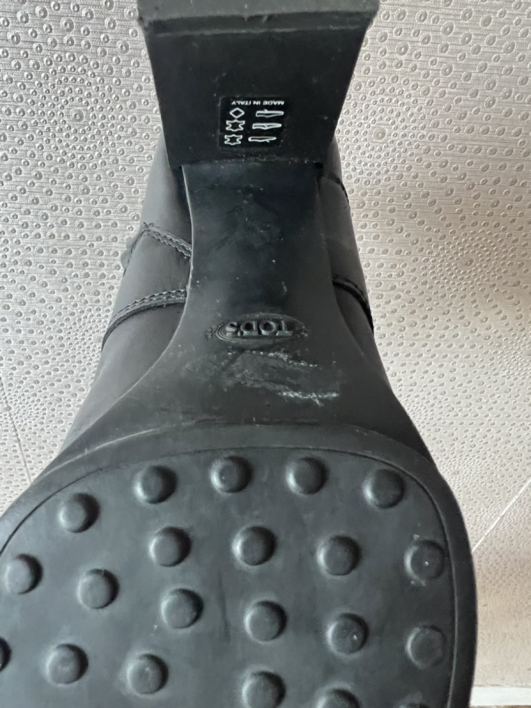 TOD'S Black Leather Block Heel Ankle Boots - Women's Size 38 - photo 5