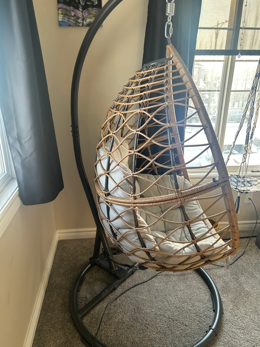 Outdoor Hanging Egg Chair with Stand image indicator(2)