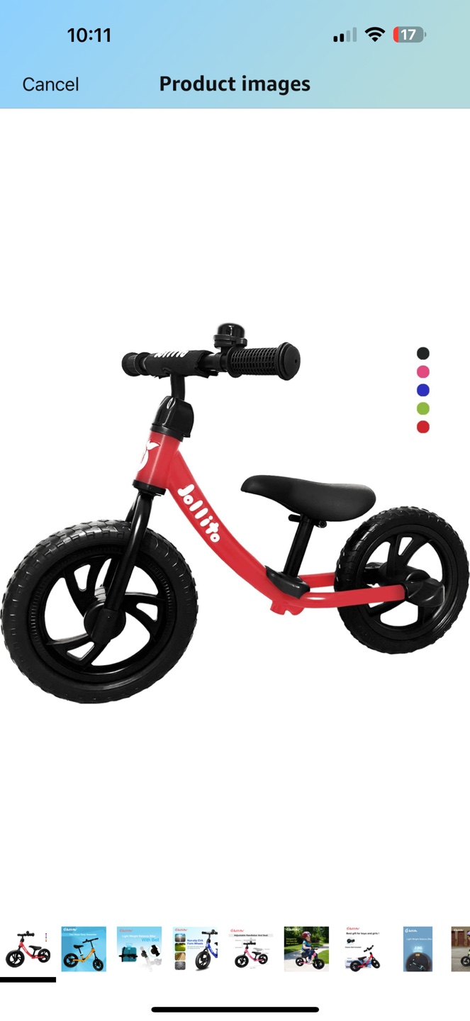Jolito Red Balance Bike