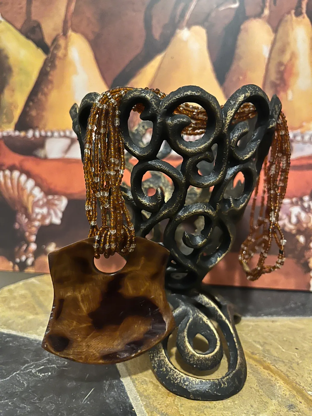 Unique Beaded Necklace with Intricate Pendant image indicator(4)