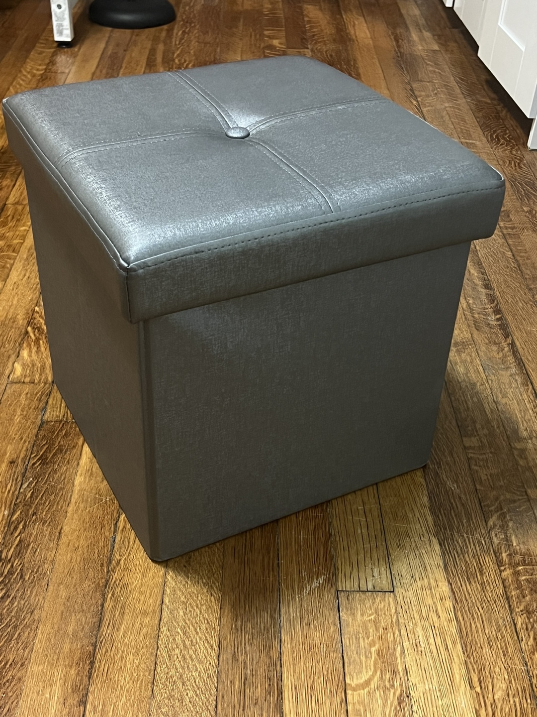 Silver Storage Ottoman