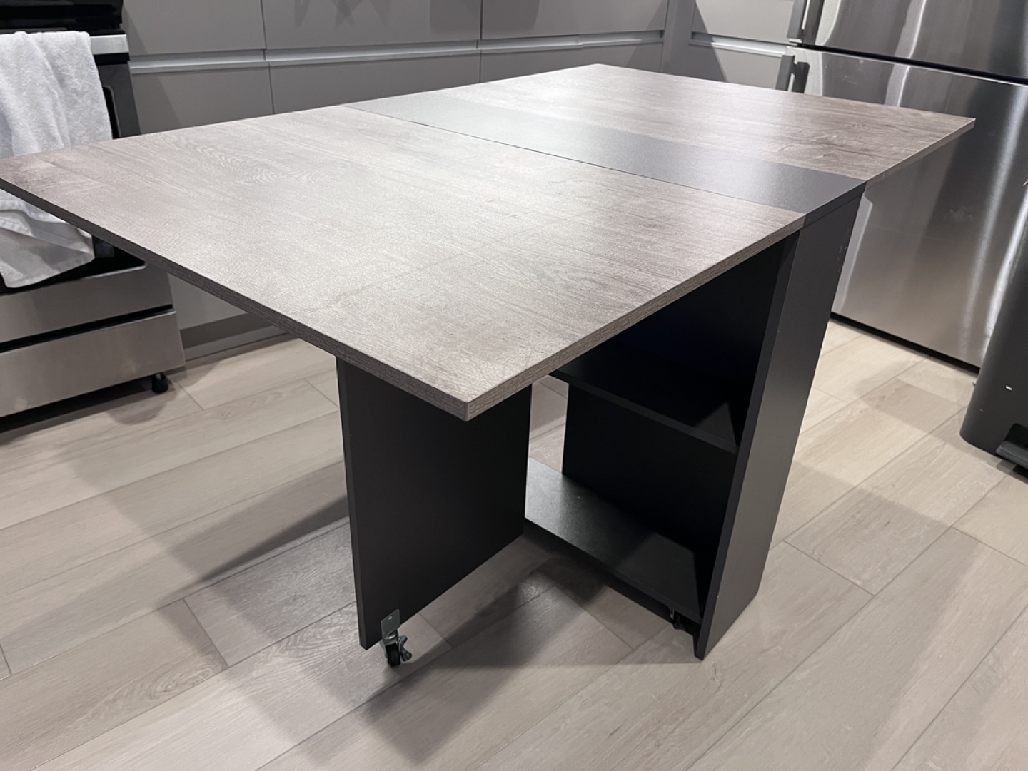 Foldable Table with Storage Shelves - photo 3
