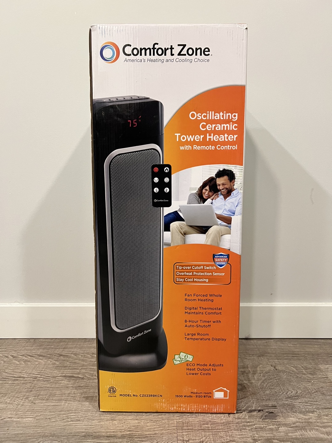 Comfort Zone Oscillating Ceramic Tower Heater with Remote - photo 4