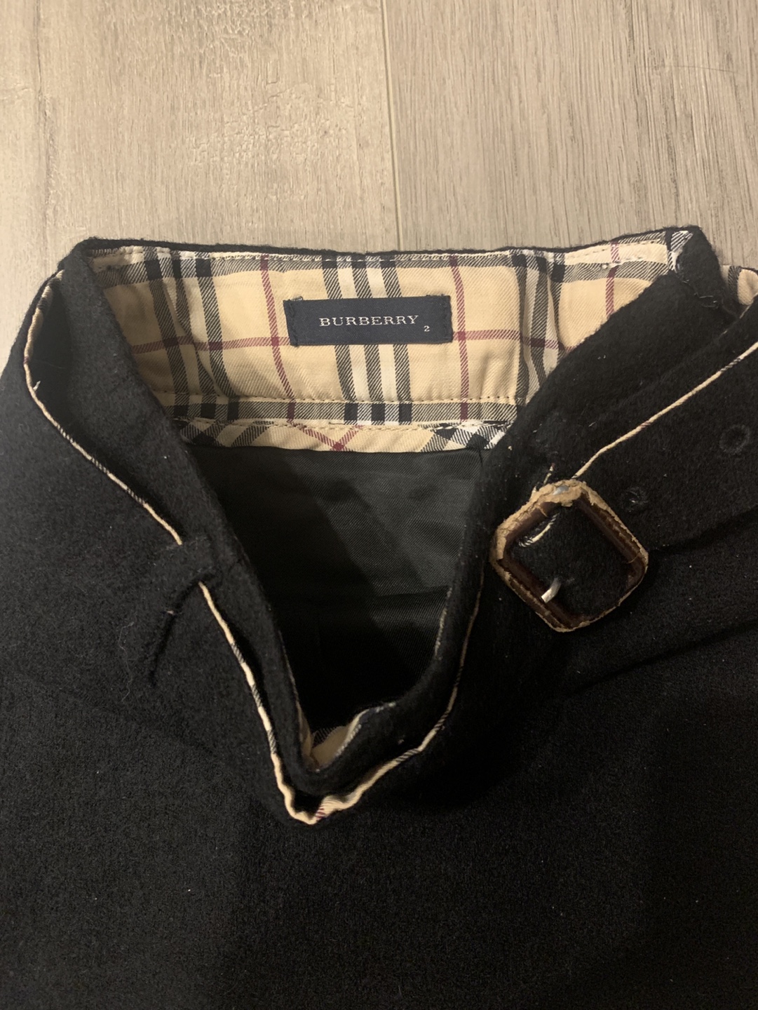 Vintage Burberry Junior Black Wool Mini Skirt Size 2 Years