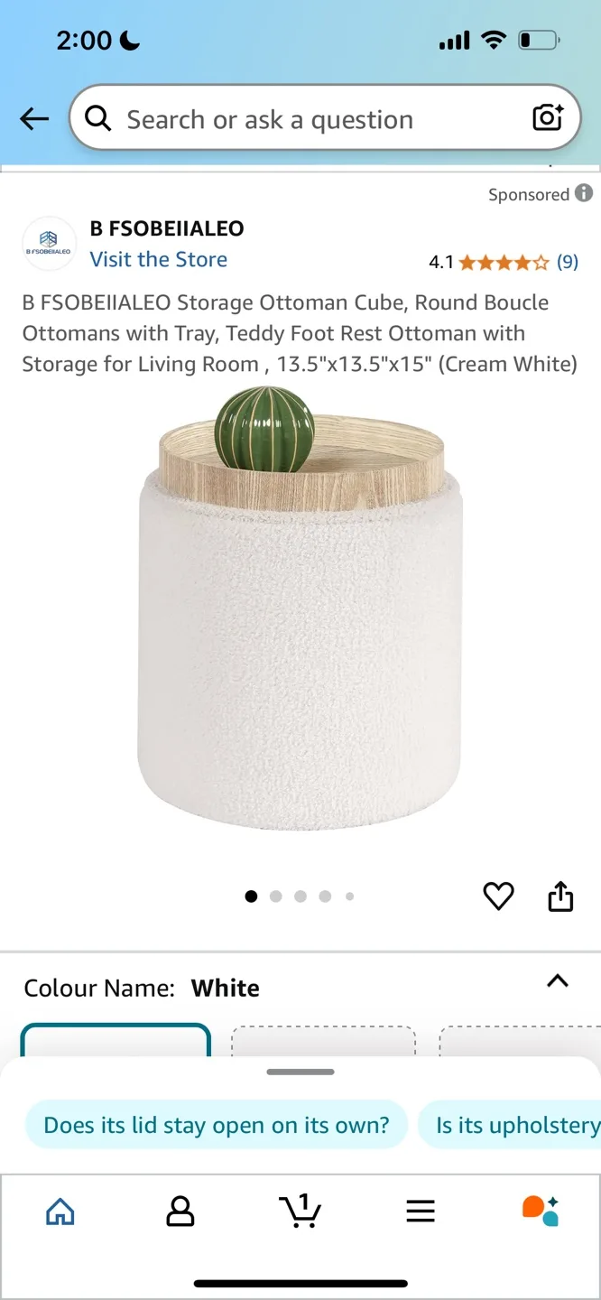 B FSOBEIIALEO Storage Ottoman Cube