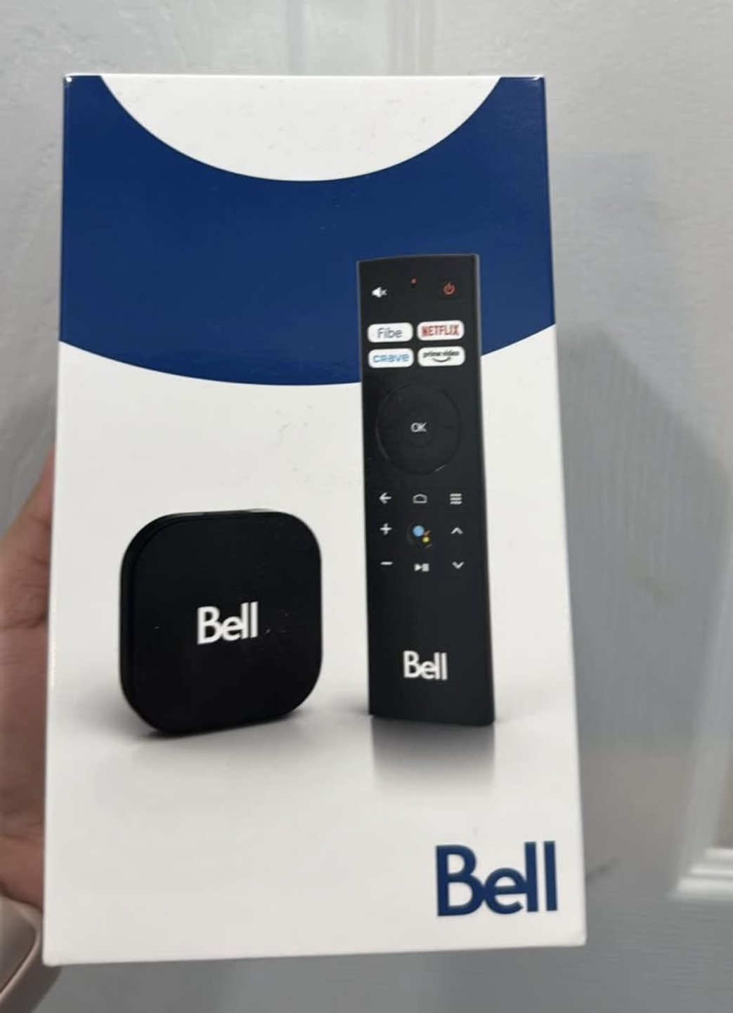 Unopened Bell Fibe TV streaming device with remote.