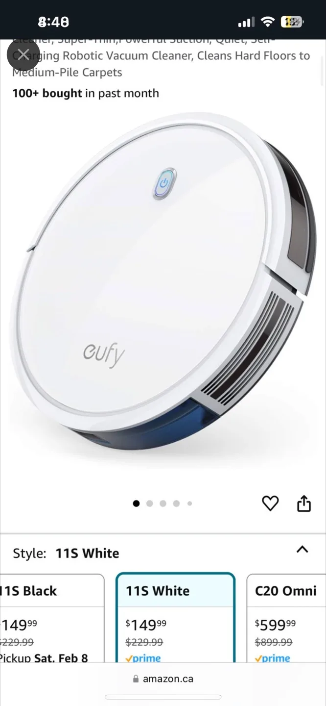 eufy RoboVac 11S White Smart Robotic Vacuum Cleaner image indicator(3)
