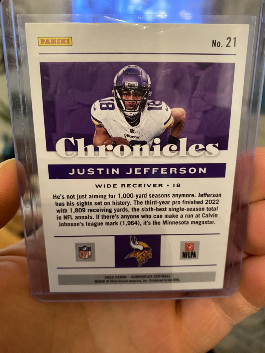 Justin Jefferson 2022 Panini Chronicles Football Card #21 - photo 2