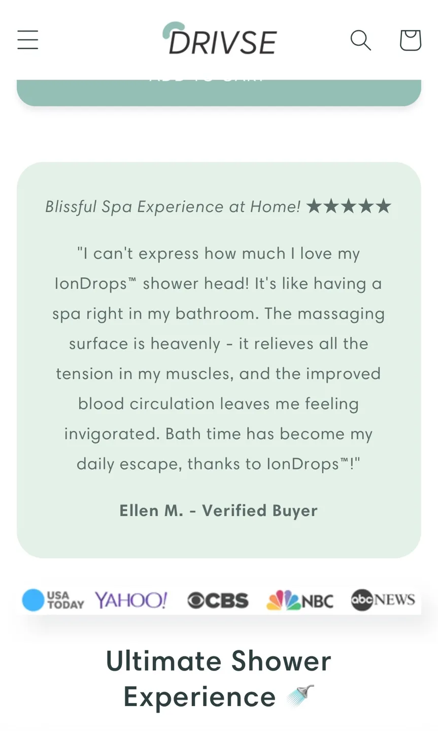 NEW Drivse IonDrops Spa Shower Head -Improve Skin & Hair image indicator(6)