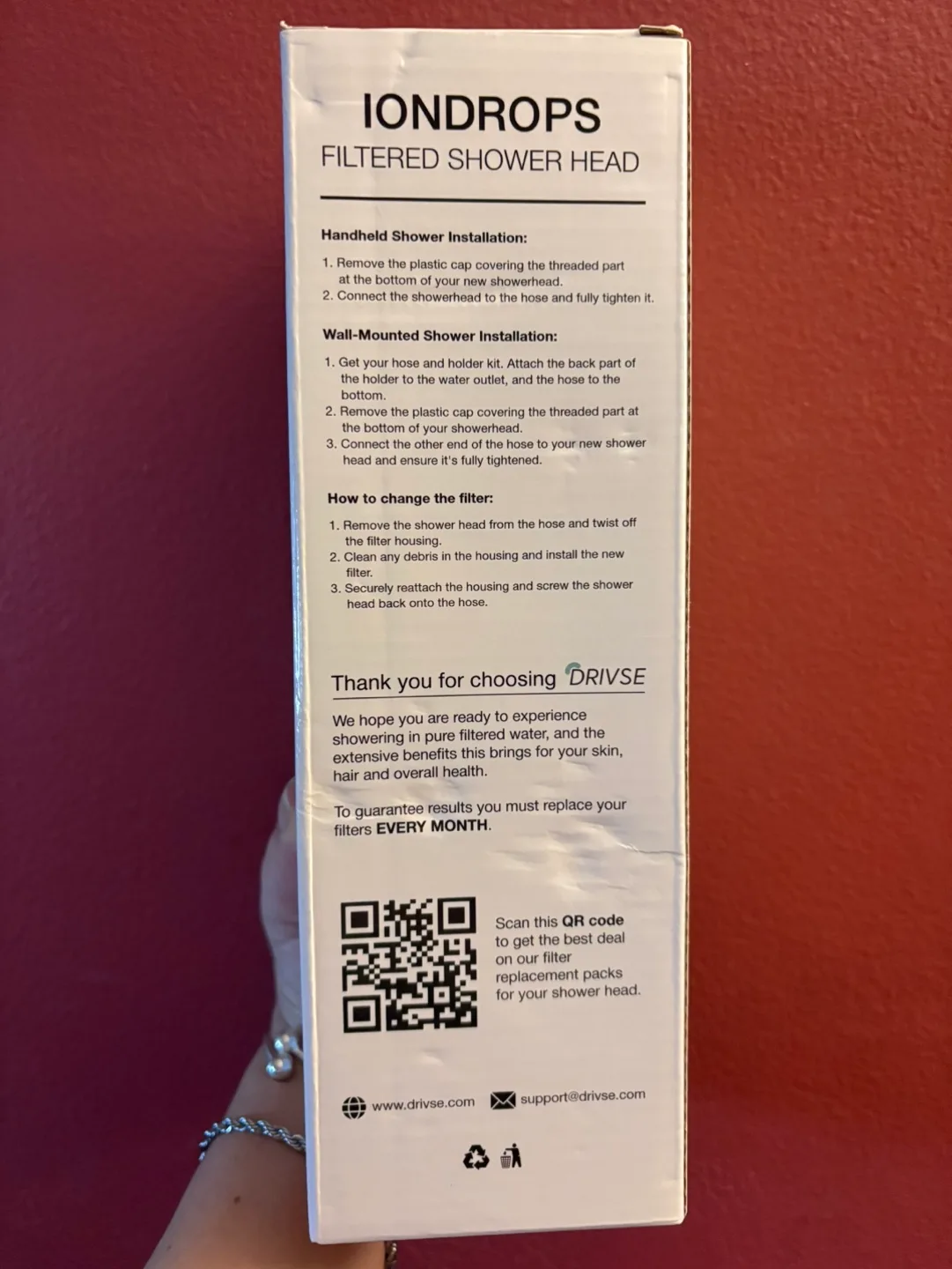 NEW Drivse IonDrops Spa Shower Head -Improve Skin & Hair image indicator(9)