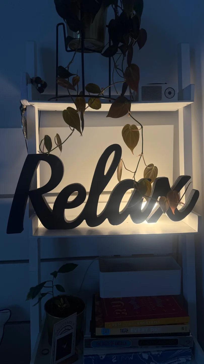 Old navy blue  Wooden Relax Sign thumbnail