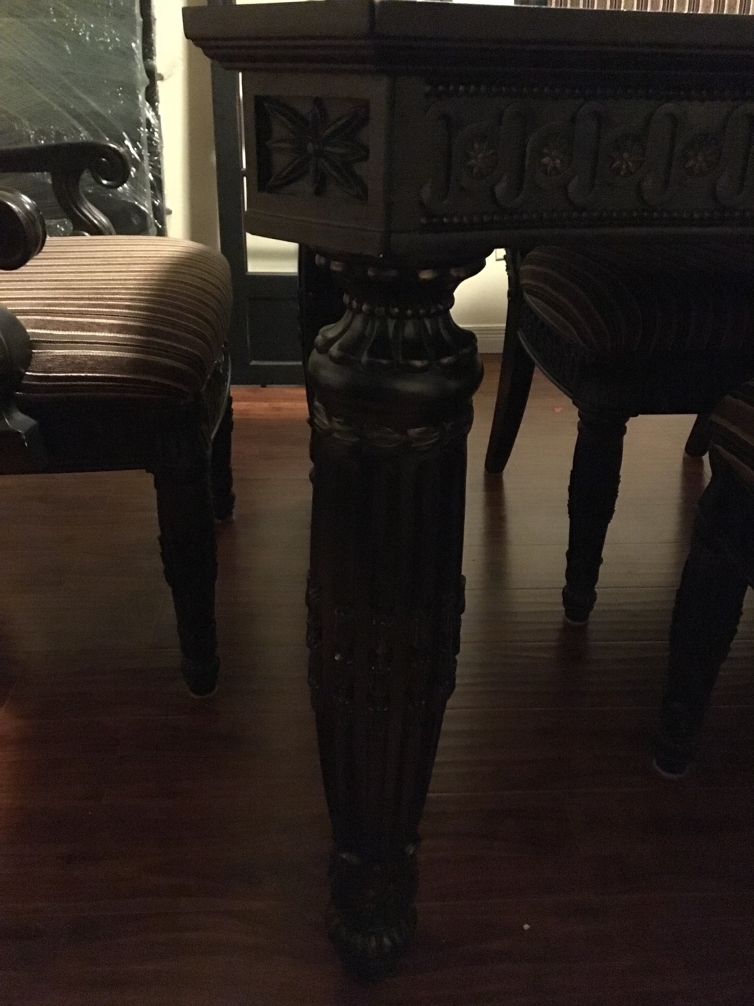 Black Dining Table Set with Six Chairs - photo 4