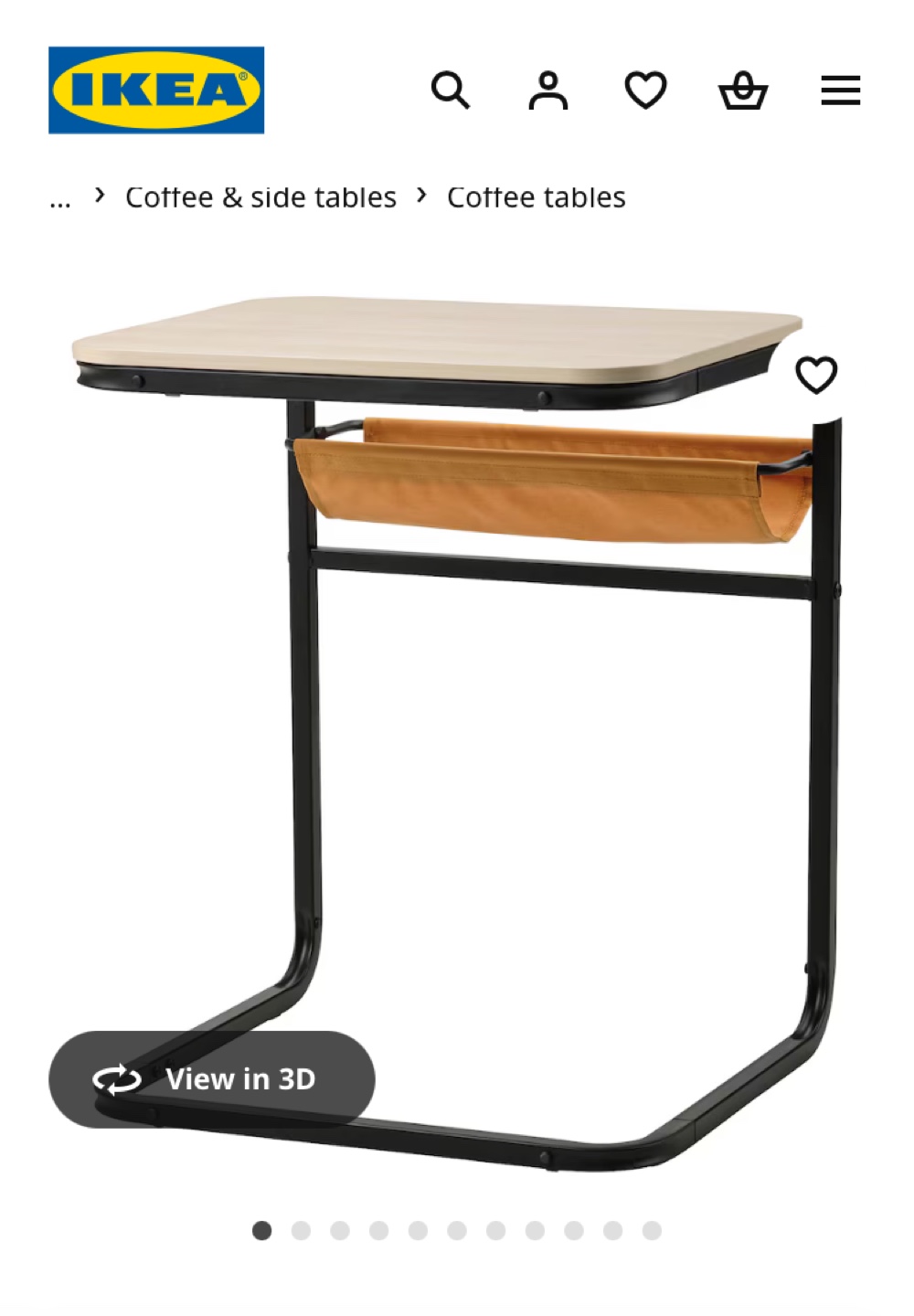 IKEA C-Shaped Coffee Table with Storage