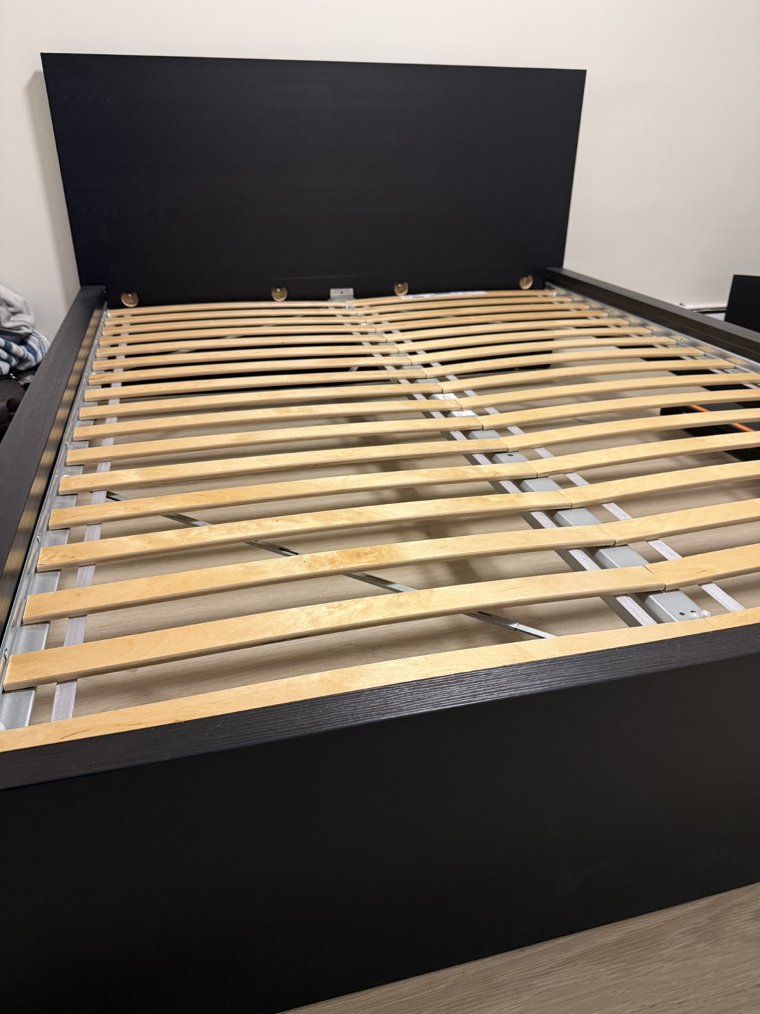 IKEA MALM Bed Frame with Slatted Base - Black-Brown