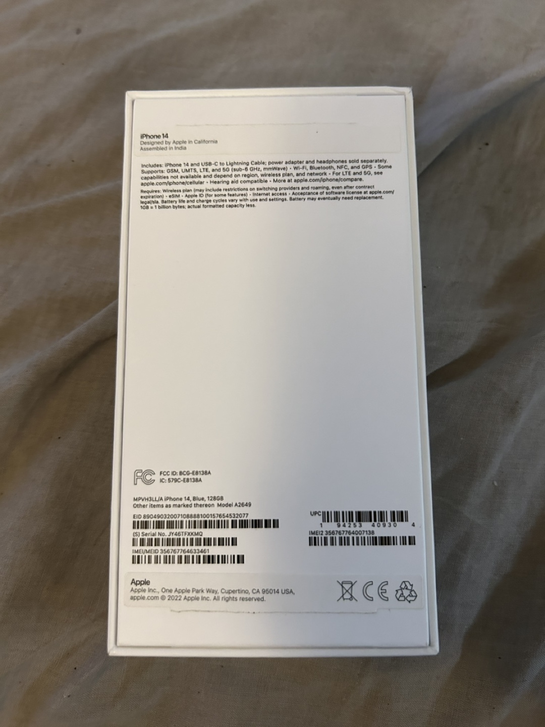 iPhone 14, 128GB, Blue - New in Box - photo 3