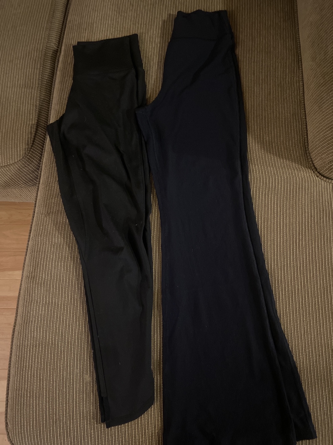 Two pairs of black athletic leggings
