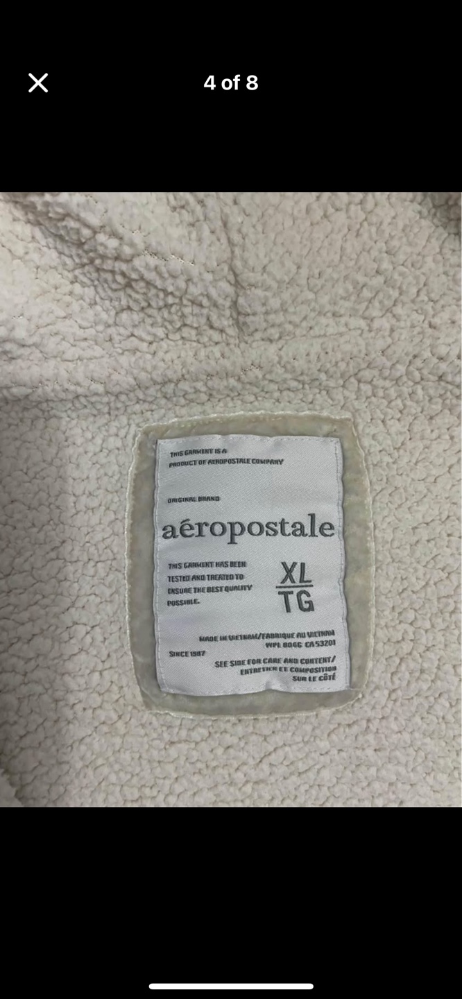 Aeropostale White Zip-Up Hoodie - Size XL - photo 4