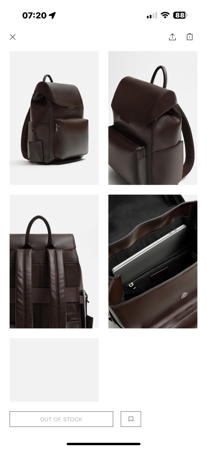 Brown Leather Backpack Zara - photo 2