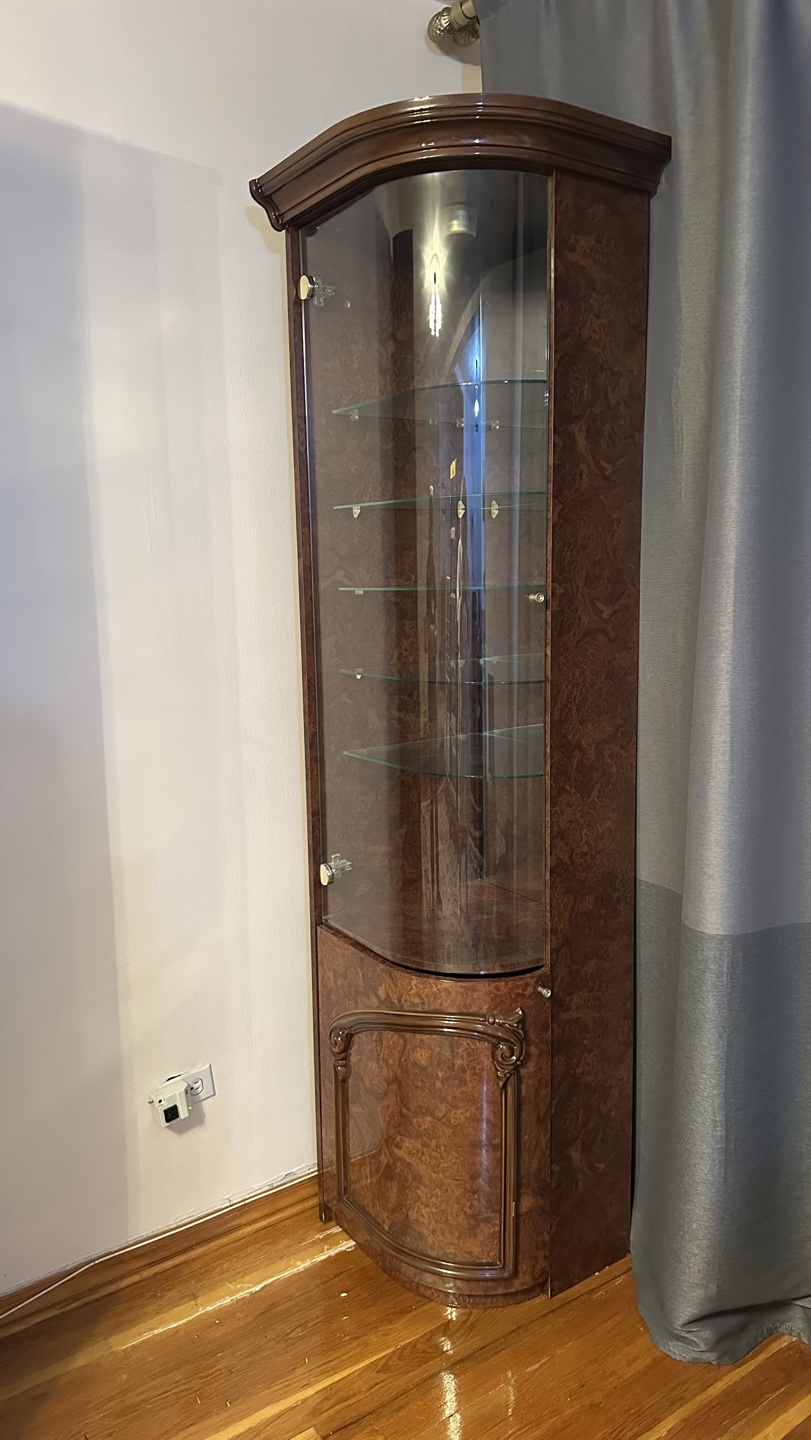 Corner Curio Cabinet with Glass Shelves