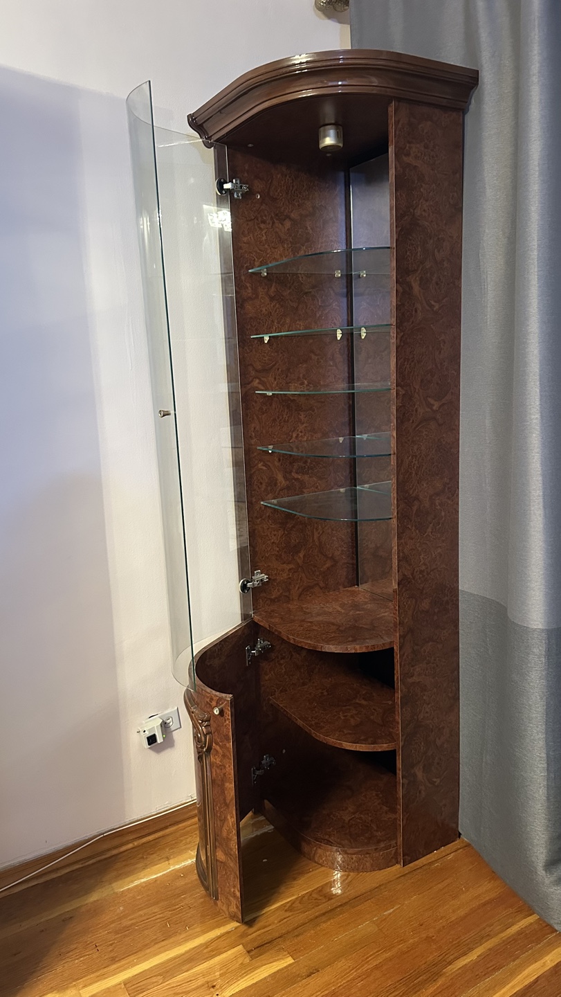 Corner Curio Cabinet with Glass Shelves - photo 2