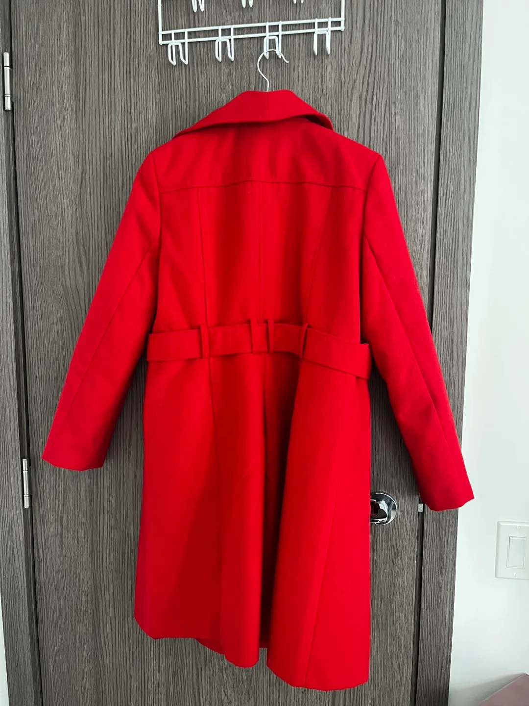 Women’s Red Coat with Belt image indicator(2)