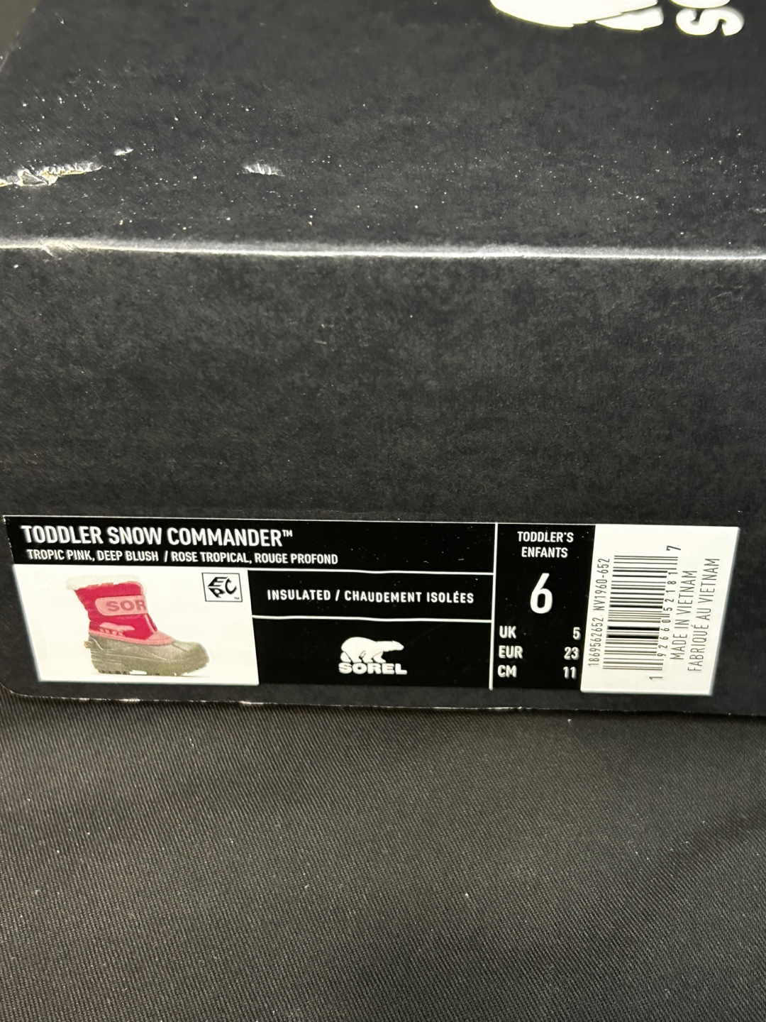 Sorel Toddler Snow Commander Boots Size 6