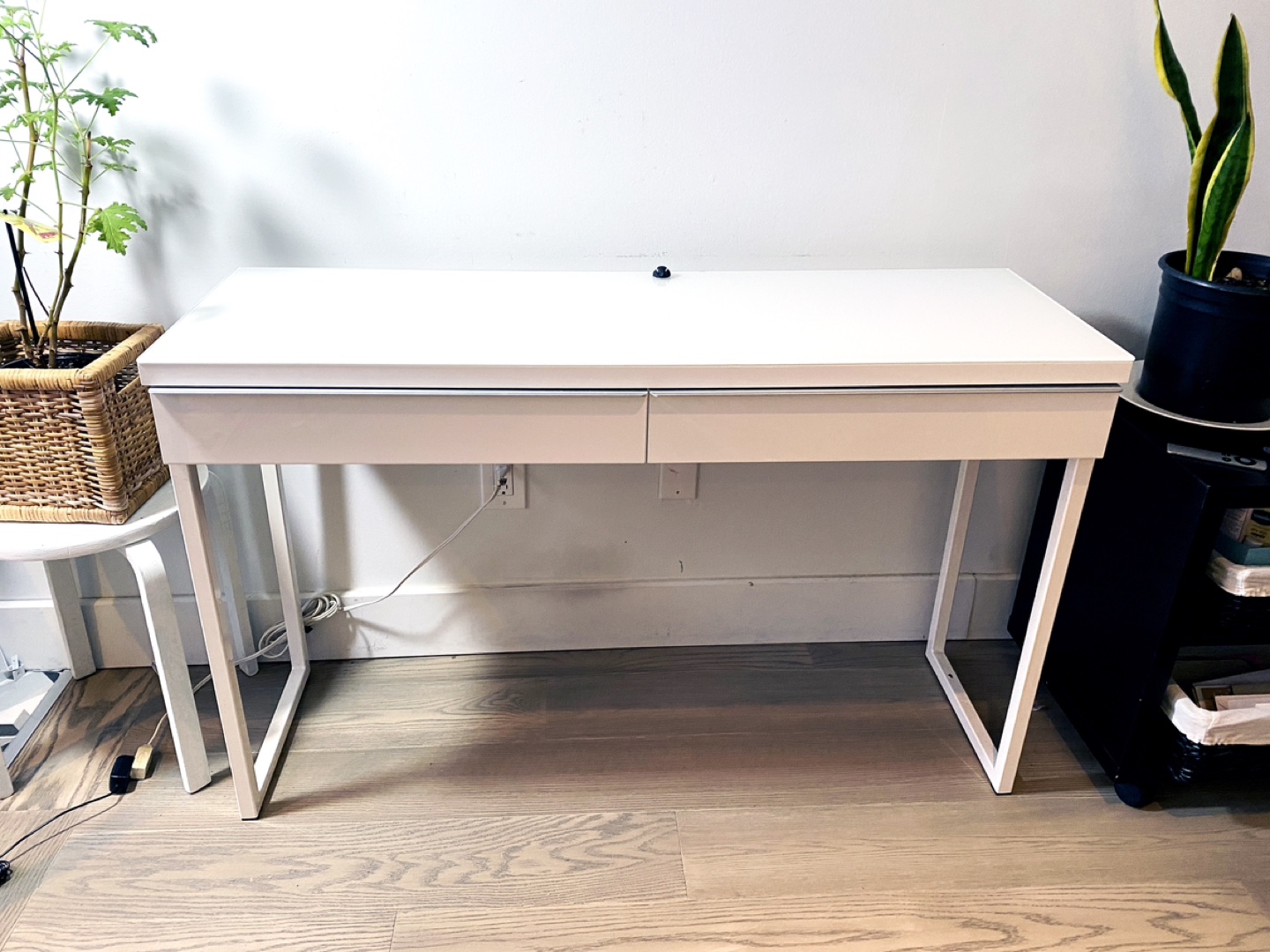 White Desk with Two Drawers