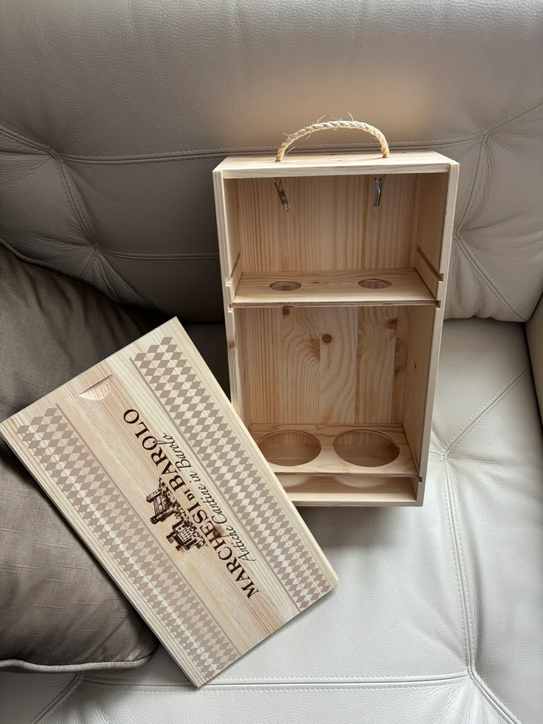 Empty Marchesi di Barolo Wooden Wine Box image indicator(2)