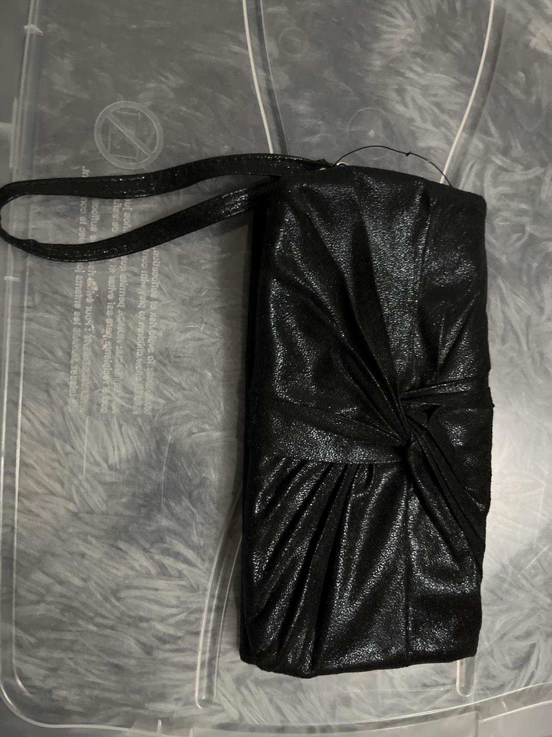 Black Clutch Purse with Wrist Strap