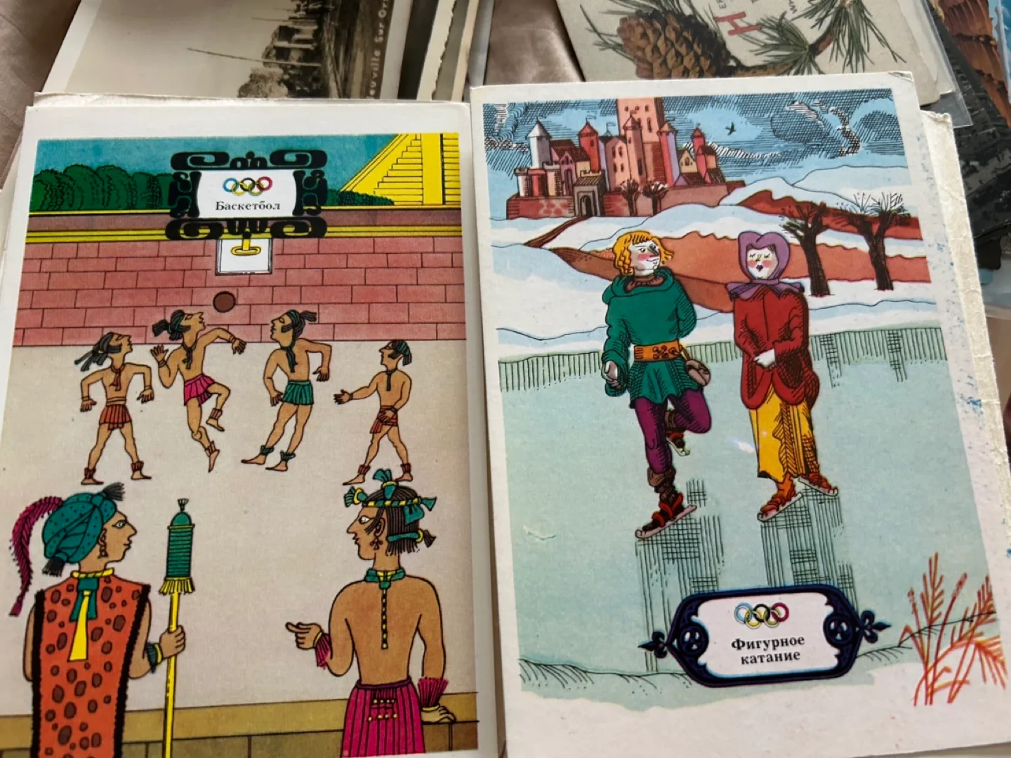 1976 vintage Olympics Russian postcards history art sport image indicator(6)