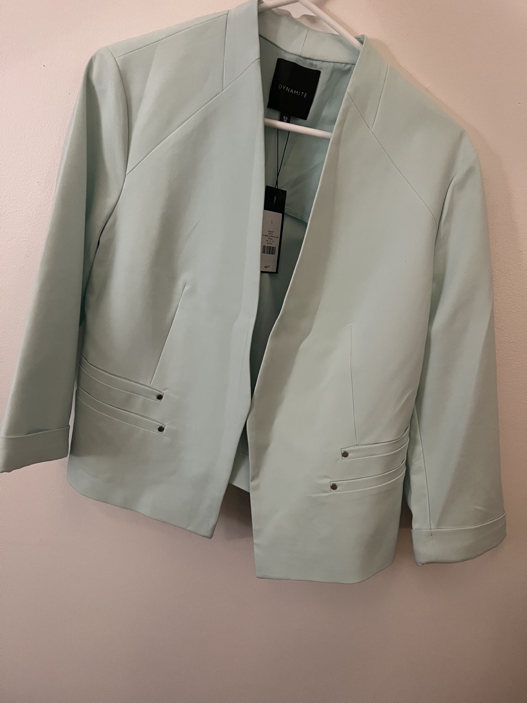 Dynamite Women's Blazer - Fair Aqua - Size Large