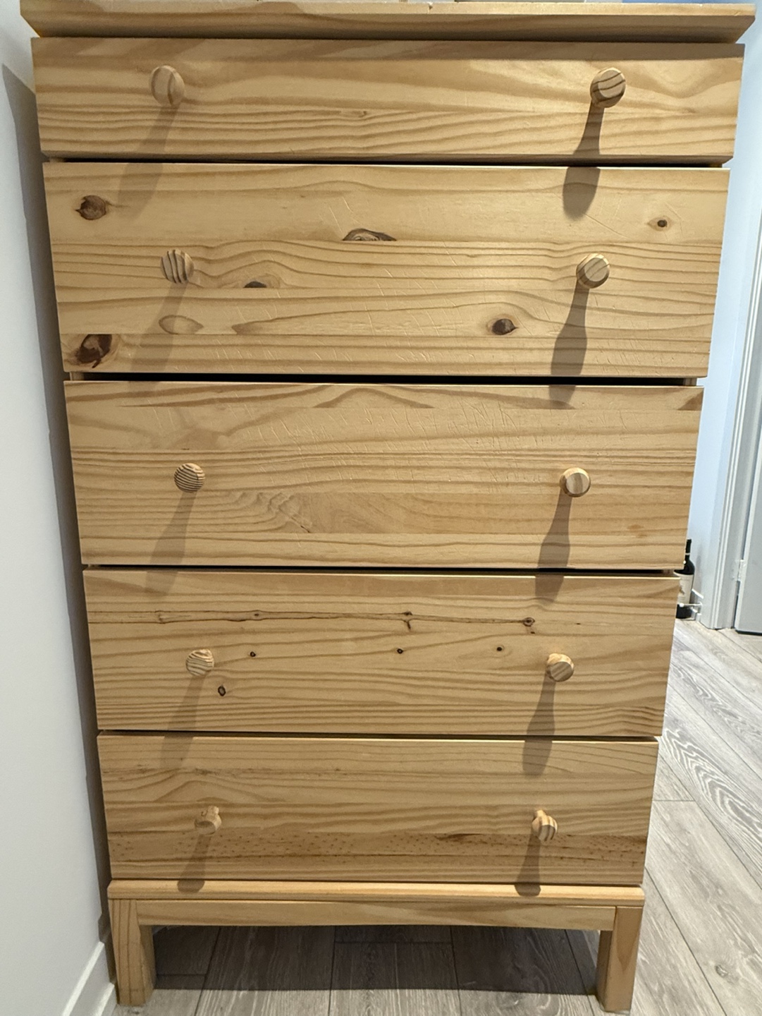 IKEA Hemnes 5-drawer Chest Beige Wooden