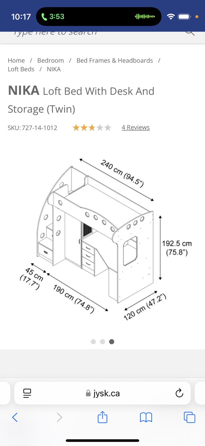 NIKA Loft Bed with Desk and Storage (Twin) - photo 4