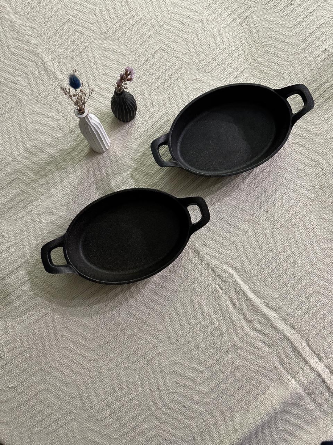 Set of 2 Cast Iron Oval Bakers - photo 3
