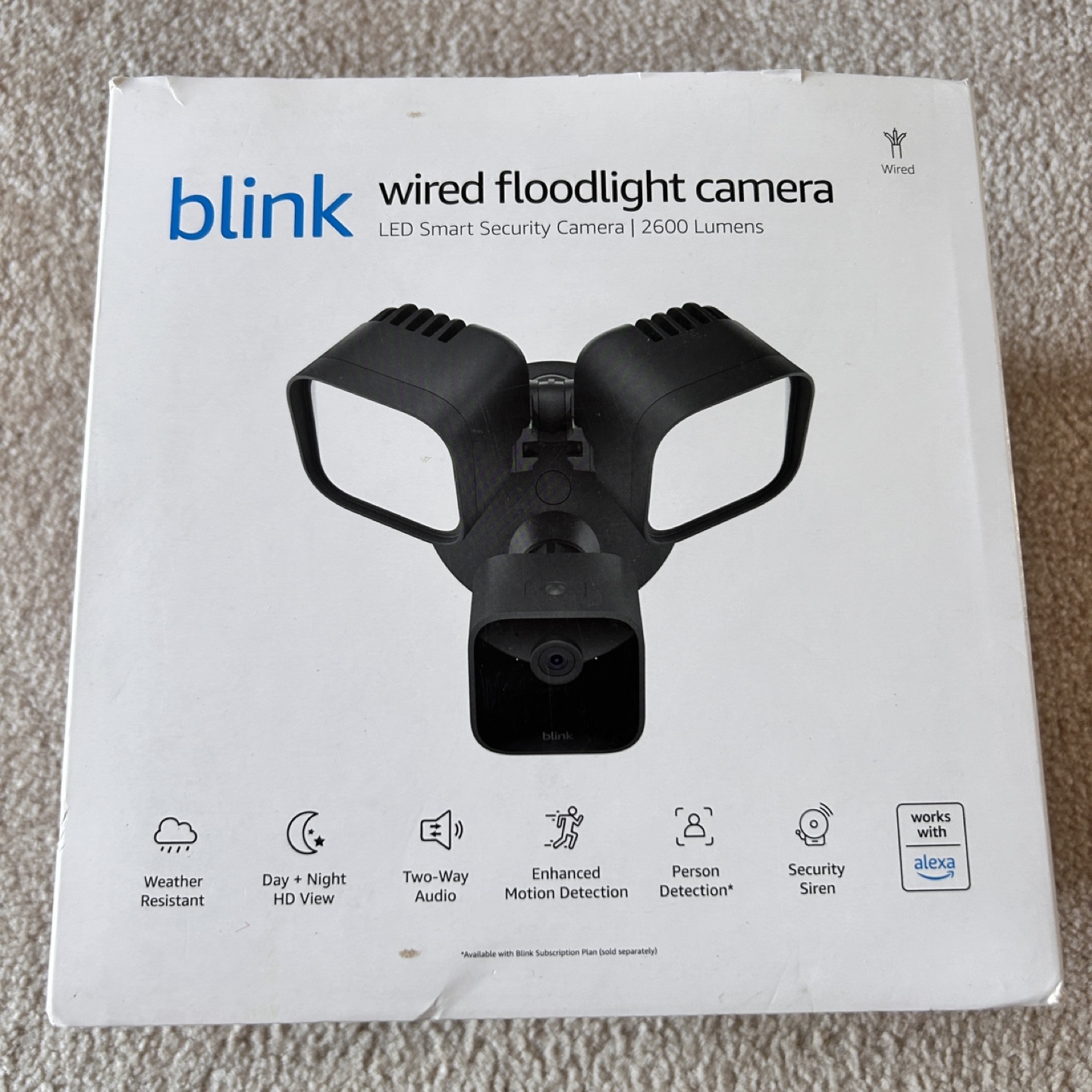 Blink Wired Floodlight Camera - 2600 Lumens - New in Box